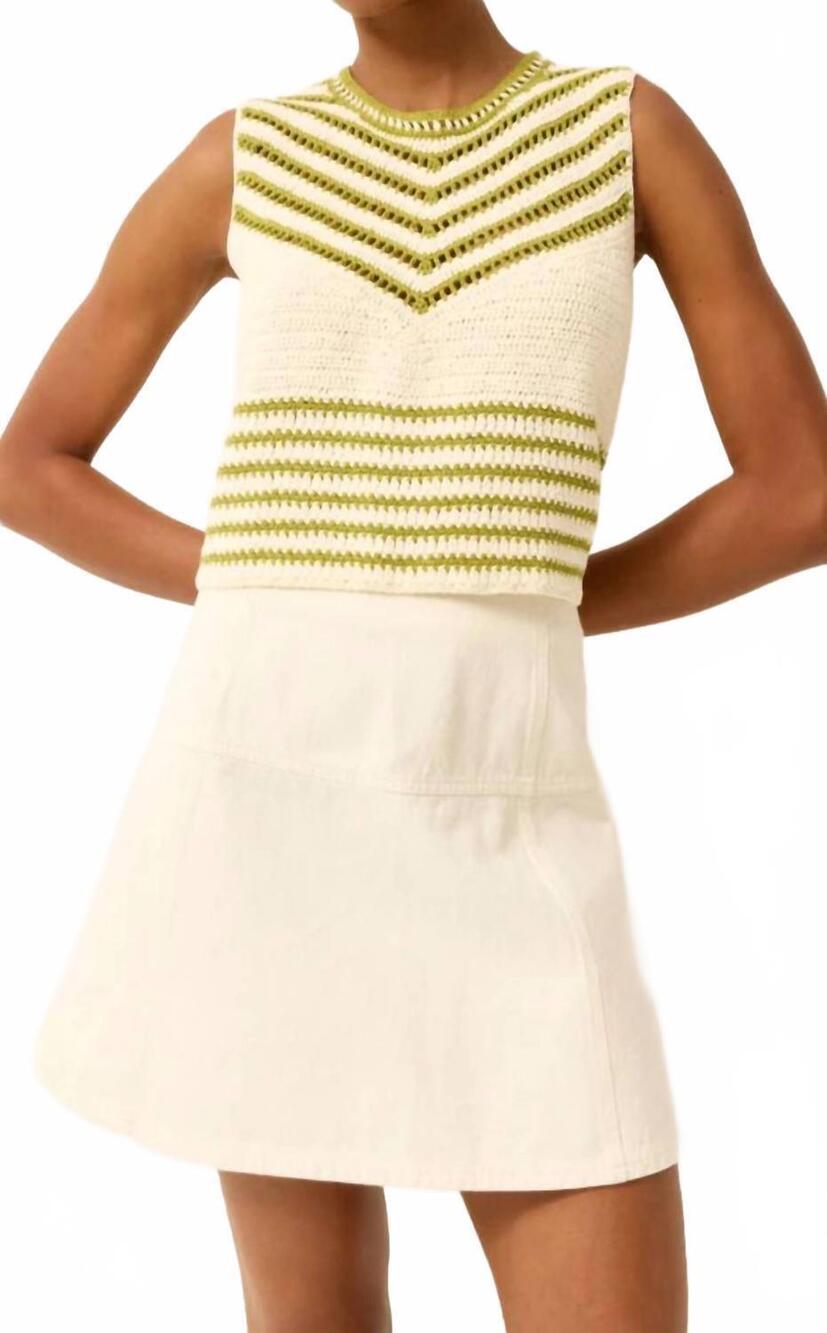 NEW MARIE OLIVER crawford mini skirt in whitewash
